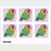 Sticker Carré Lovebird à visage rose (Feuille)