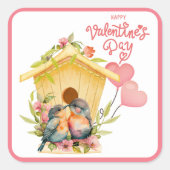 Sticker Carré Lovebird Valentine's Day (Devant)