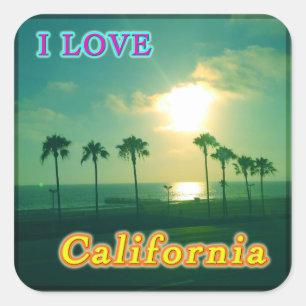 Sticker Carré "Lovely California 1"
