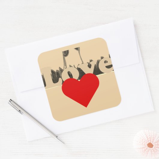 Sticker Carré Lovely Compassion Red Special Heart (Enveloppe)