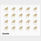 Sticker Carré Lovely Lion (Feuille)