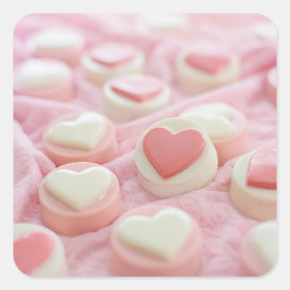 Sticker Carré lovely pink