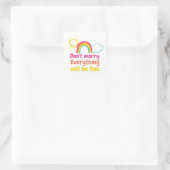 Sticker Carré Lovely Rainbow, Sun and Cloud (Sac)