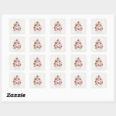 Sticker Carré Lovely Rustic Pink Tones Church Wedding (Feuille)