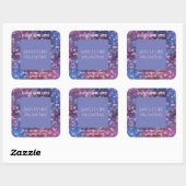 Sticker Carré Lovely Valentine Candle Label Editable Design (Feuille)