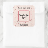 Sticker Carré Lovely Valentine Candle Label With Editable Text  (Sac)