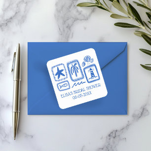 Sticker Carré LoveNotes de Sea Cute Beach Personnalisé Enterreme