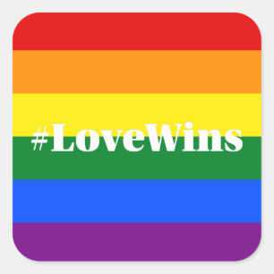 Sticker Carré #LoveWins Love Wins Hashtag Mariage Egalité