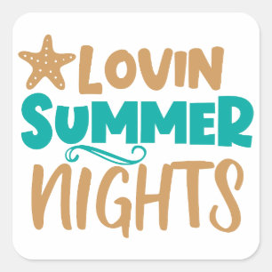 Sticker Carré Lovin Summer Nights : Embrasser Soirées Chaudes Ma