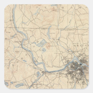 Sticker Carré Lowell, Massachusetts