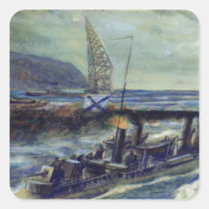Sticker Carré L'U 56 en sous-marin allemand coulé par Grozovoi