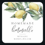 Sticker Carré Lucas Limoncello<br><div class="desc">Ces autocollants de faveur présentent un design de citron à l'aquarelle et un titre en calligraphie. Le titre en script n'est pas modifiable. Ceux-ci peuvent être utilisés pour les mariages, les douches de mariée, les douches de bébé, les anniversaires ou tout autre événement. Pour une personnalisation plus avancée de ce...</div>