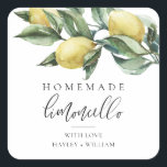 Sticker Carré Lucas Limoncello<br><div class="desc">Ces autocollants de faveur présentent un design de citron à l'aquarelle et un titre en calligraphie. Le titre en script n'est pas modifiable. Ceux-ci peuvent être utilisés pour les mariages, les douches de mariée, les douches de bébé, les anniversaires ou tout autre événement. Pour une personnalisation plus avancée de ce...</div>