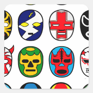 Sticker Carré Lucha Libre Luchador Masques de lutte mexicaine
