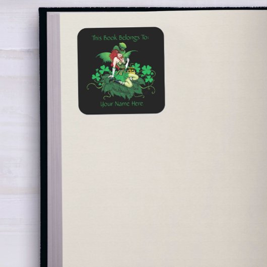 Sticker Carré Luck Irish Fairy Green Plaque