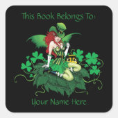 Sticker Carré Luck Irish Fairy Green Plaque (Devant)