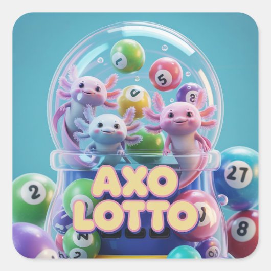 Sticker Carré Lucky Axolotl (Devant)