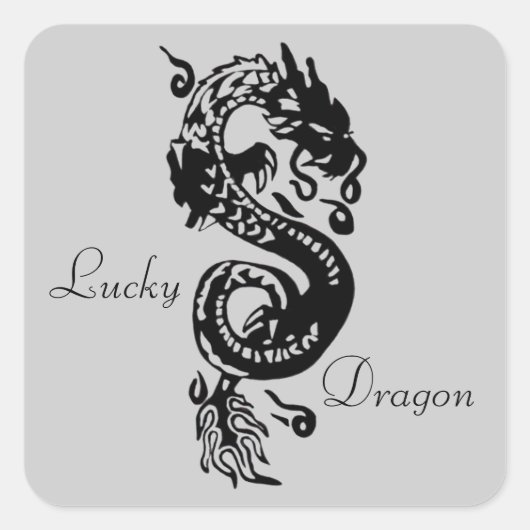 Sticker Carré Lucky Dragon (Devant)