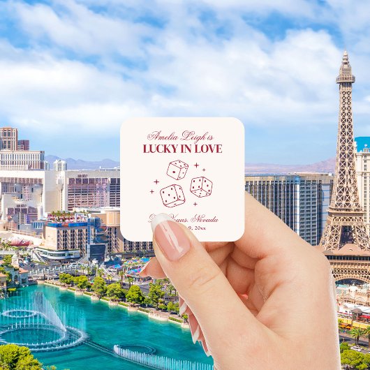 Sticker Carré Lucky In Love Cocktails Bachelorette Week-end