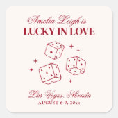 Sticker Carré Lucky In Love Cocktails Bachelorette Week-end (Devant)