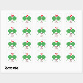 Sticker Carré Lucky In Love Hearts Clover (Feuille)
