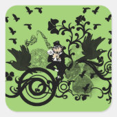 Sticker Carré Lucky Leprechaun (Devant)