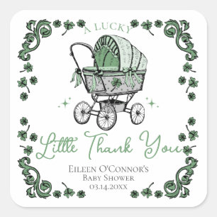 Sticker Carré Lucky Little Merci Jour de la Saint Patrick Baby s