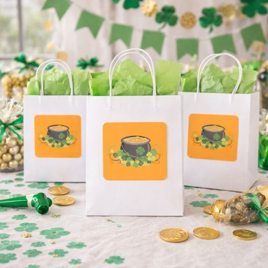 Sticker Carré Lucky Pot of Gold St. Patrick’s Day