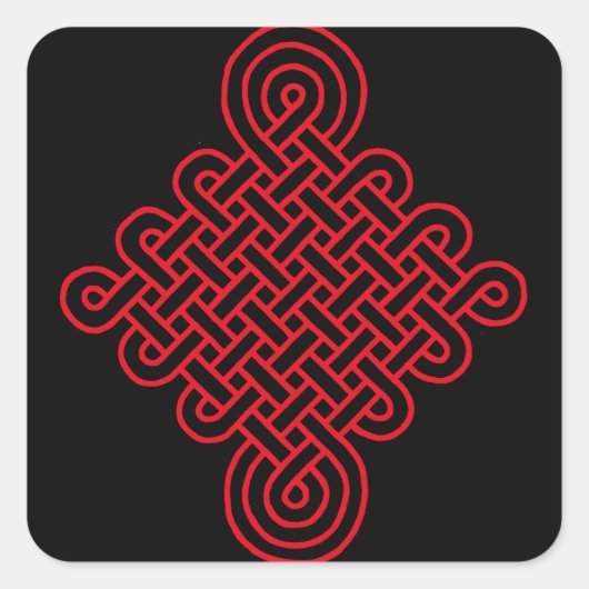 Sticker Carré Lucky Red Chinese Knot (Devant)