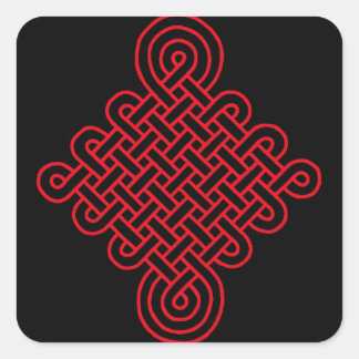 Sticker Carré Lucky Red Chinese Knot