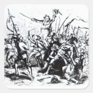 Sticker Carré Luddite Rioters, 1811-12