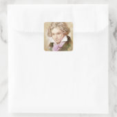 Sticker Carré Ludwig van Beethoven im Aquarell Stil (Sac)
