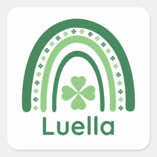 Sticker Carré Luella Nom Clover Bohème Arc-en-ciel