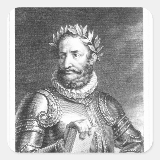 Sticker Carré Luiz Vaz de Camoes gravé par B. Roger (Devant)