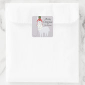 Sticker Carré Lumières De Noël Llama Blanche Branchées (Sac)