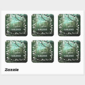 Sticker Carré Lumières forestières enchantées Sceau Mariage rust (Feuille)