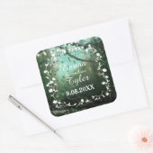 Sticker Carré Lumières forestières enchantées Sceau Mariage rust (Enveloppe)