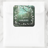 Sticker Carré Lumières forestières enchantées Sceau Mariage rust (Sac)