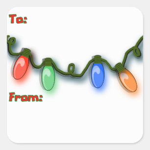 Sticker Carré Lumières italiennes colorées de fête de vacances