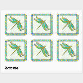 Sticker Carré Lumineuse libellule Pastel par Vanna Lam (Feuille)