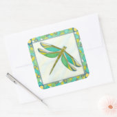 Sticker Carré Lumineuse libellule Pastel par Vanna Lam (Enveloppe)