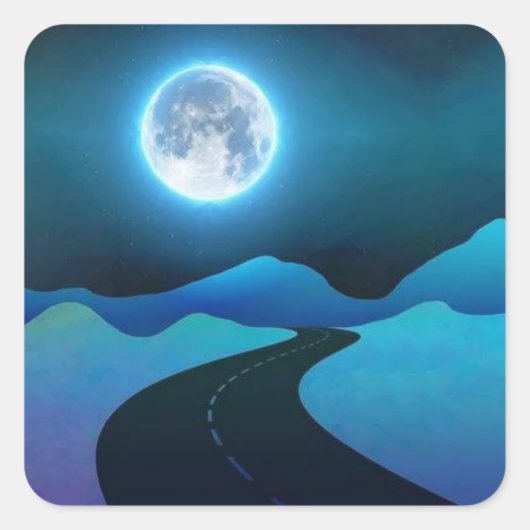Sticker Carré Luminosité de la lune (Devant)