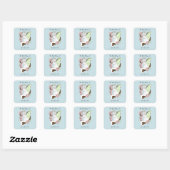 Sticker Carré Luna Moth Moth Blanc Chat Vert (Feuille)