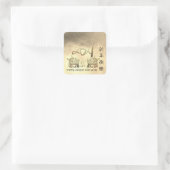 Sticker Carré Lunaire Chinois Métal Ox Nouvel An 2021 Sq (Sac)