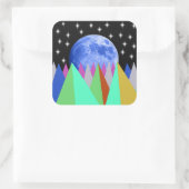 Sticker Carré Lune bleue (Sac)