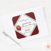 Sticker Carré Lune de fraises maison personnalisée (Enveloppe)