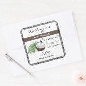 Sticker Carré Lune de noix de coco maison (Enveloppe)