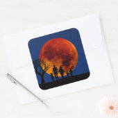 Sticker Carré Lune de sang Lunaire Famille Eclipse (Enveloppe)