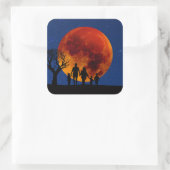 Sticker Carré Lune de sang Lunaire Famille Eclipse (Sac)