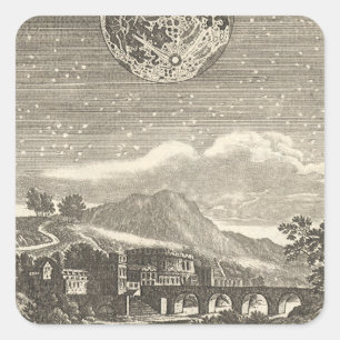 Sticker Carré Lune d'époque de la Renaissance par Allain Mallet